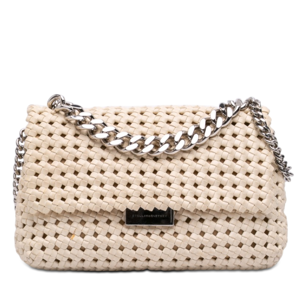 Pre-Loved Stella McCartney Woven Faux Leather Becks Top Handle Bag